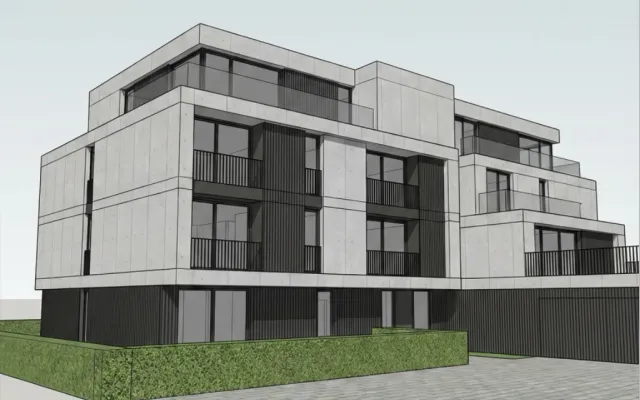Raw 3D model screenshot before automatic AI exterior rendering