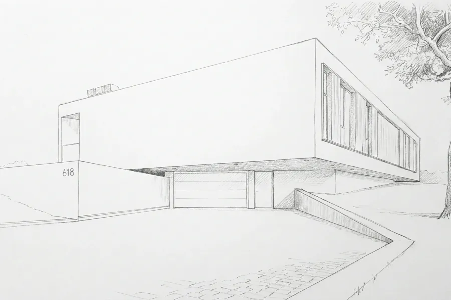 AI architectural visualization generated from a sketch